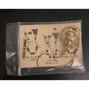 New Vintage 18" Bella Casa Italian gold plate slide a bead chain necklace